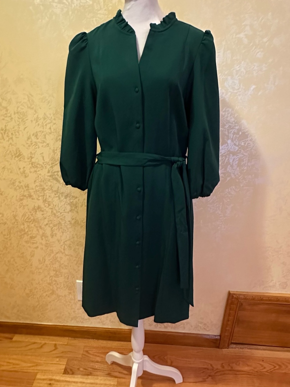 Nanette Lepore Forest Green Midi Dress with Belt